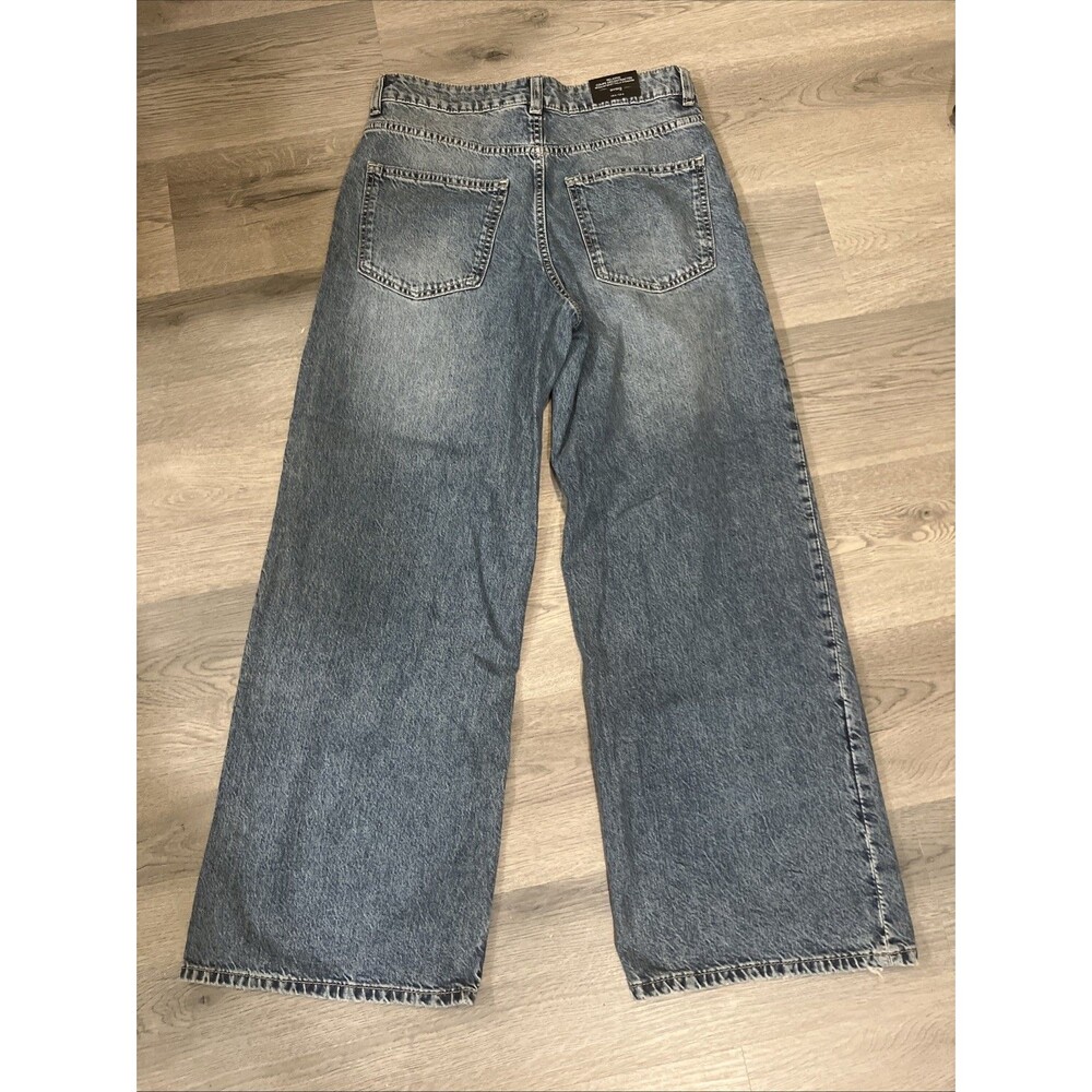 H&M Divided Wide Leg Jeans Baggy High Waisted Size 6 Blue Light Wash Denim Pant - Picture 7 of 10
